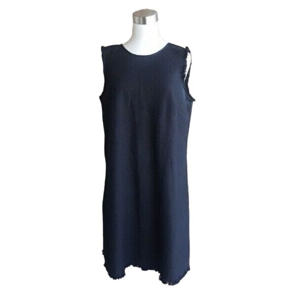 ANN TAYLOR Textured Black Sheath Dress - Size 12 - Picture 1 of 7